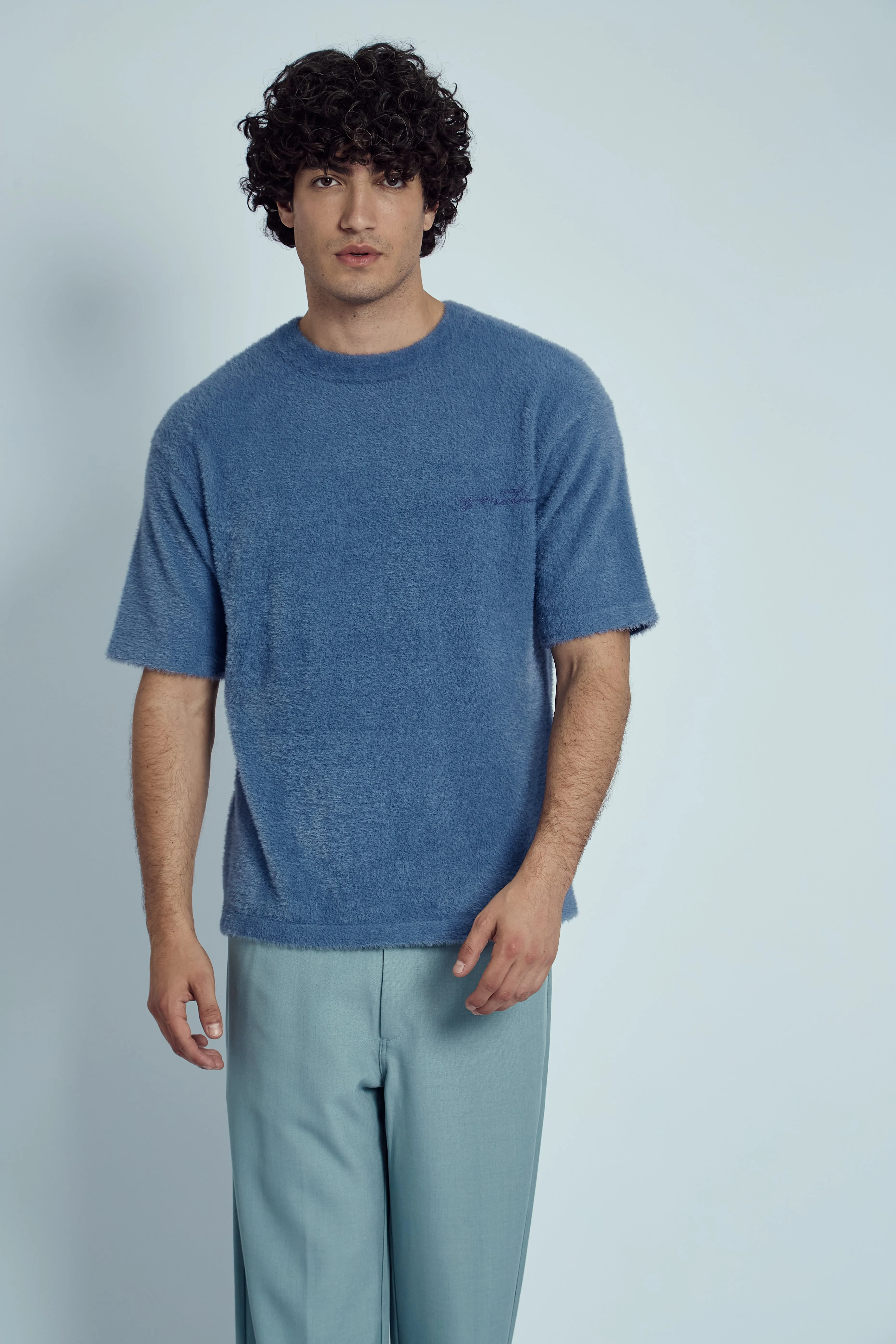 TULLOCH SHORT SLEEVE JUMPER IN FLUFFY KNIT sold by NATIVE YOUTH
