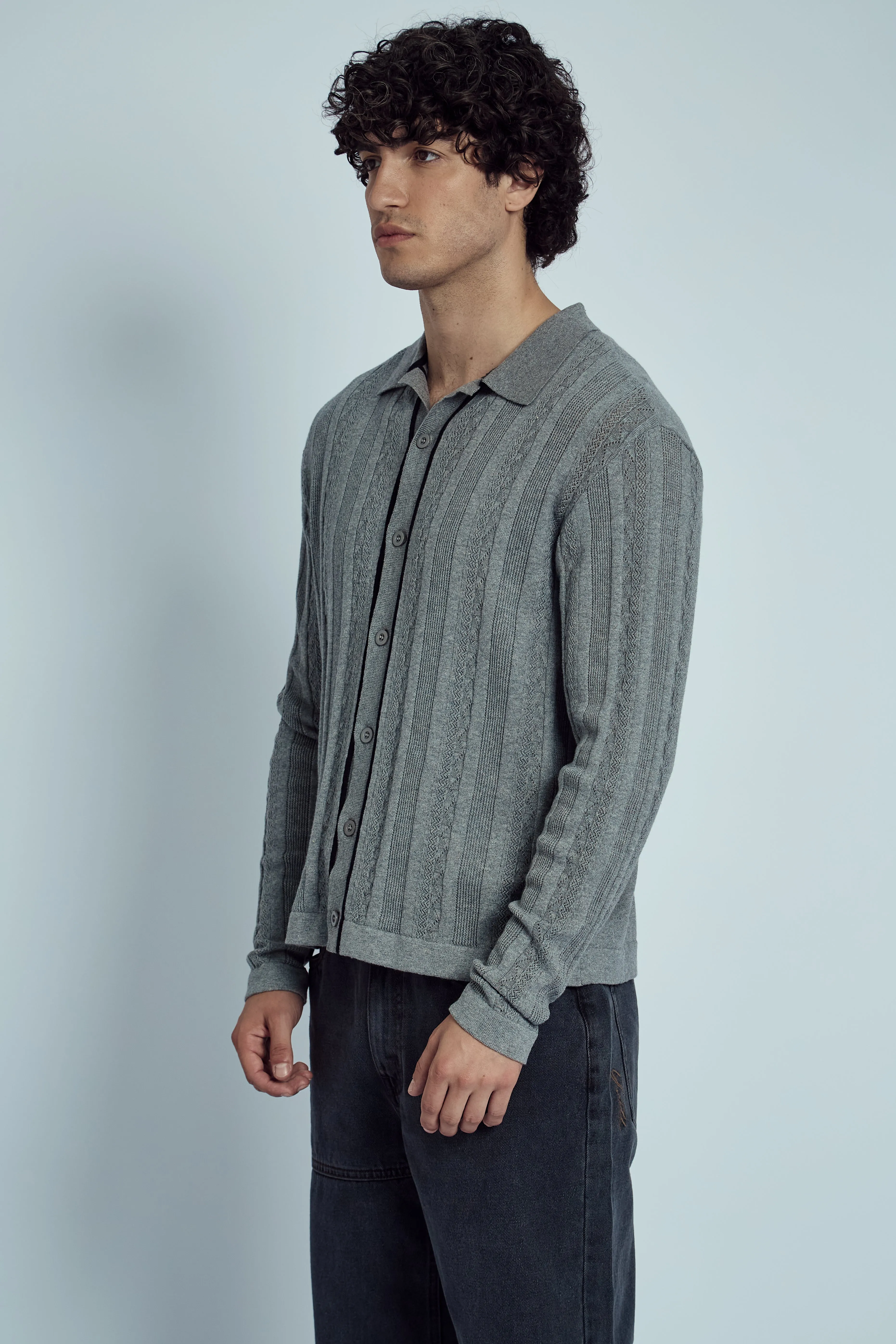 HEMMINGS KNITTED JACQUARD STRIPE SHIRT sold by NATIVE YOUTH product image thumbnail 3