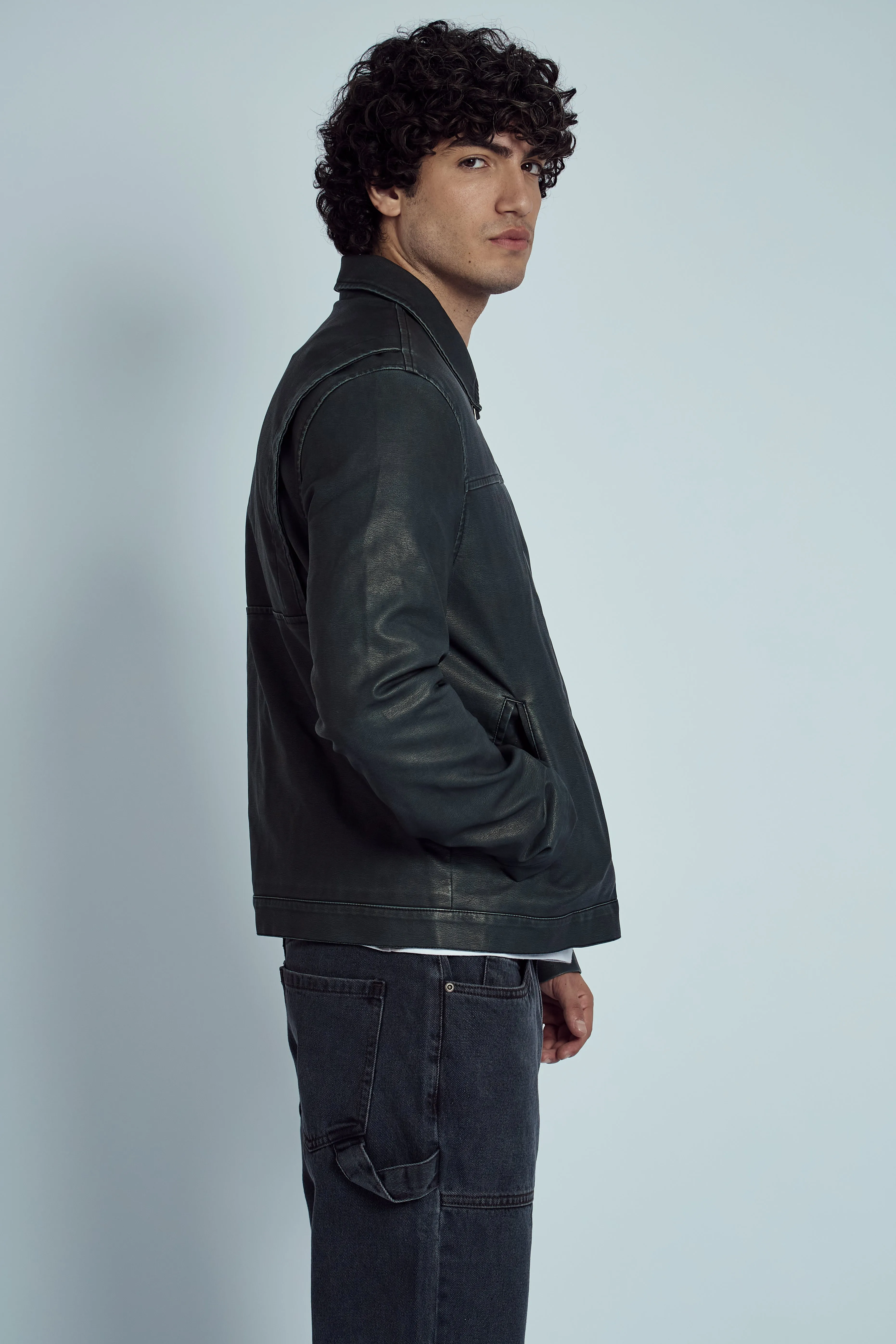 ALMOS WASHED EFFECT VEGAN LEATHER JACKET sold by NATIVE YOUTH product image thumbnail 3