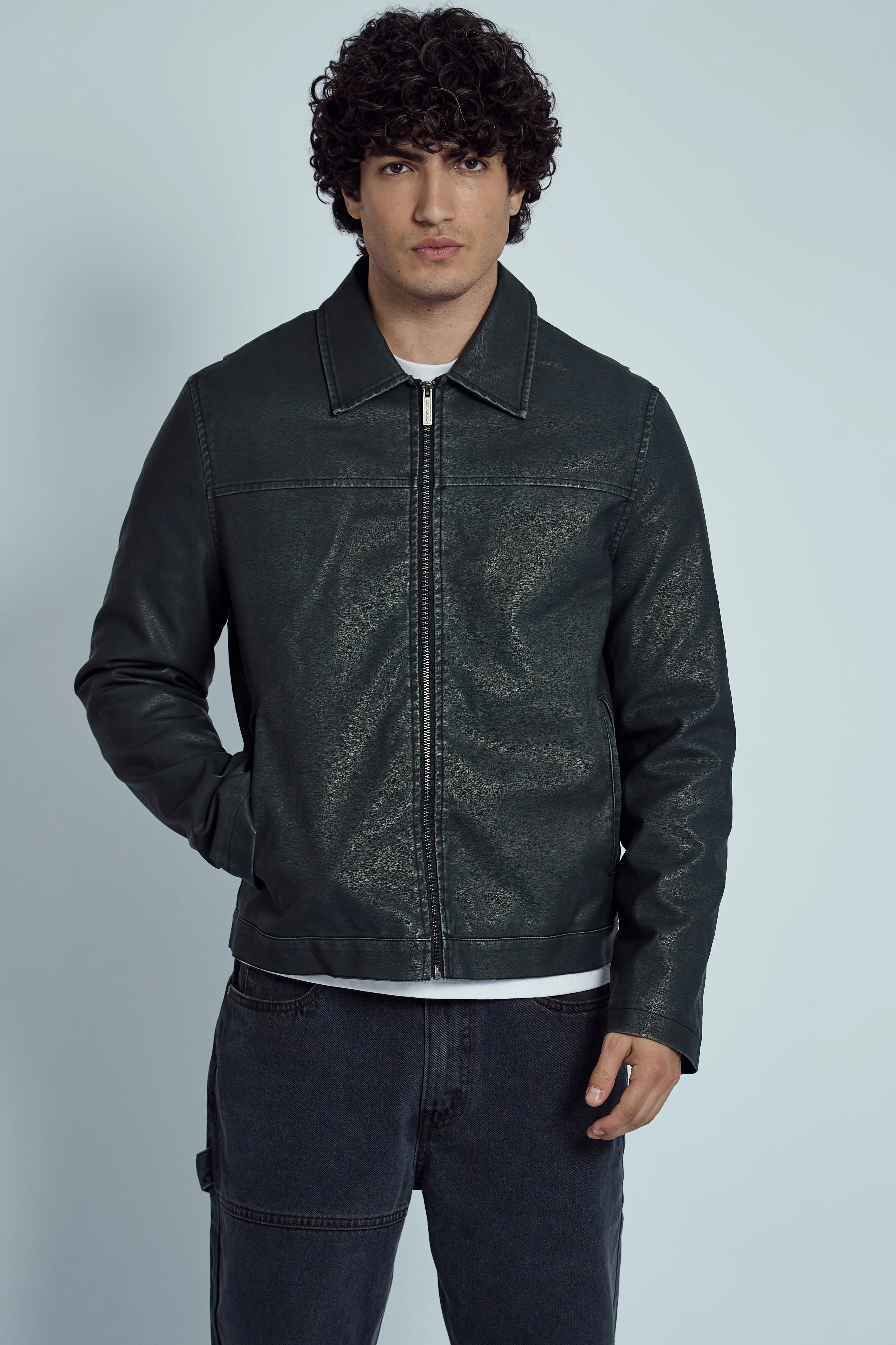 ALMOS WASHED EFFECT VEGAN LEATHER JACKET sold by NATIVE YOUTH product image thumbnail 4