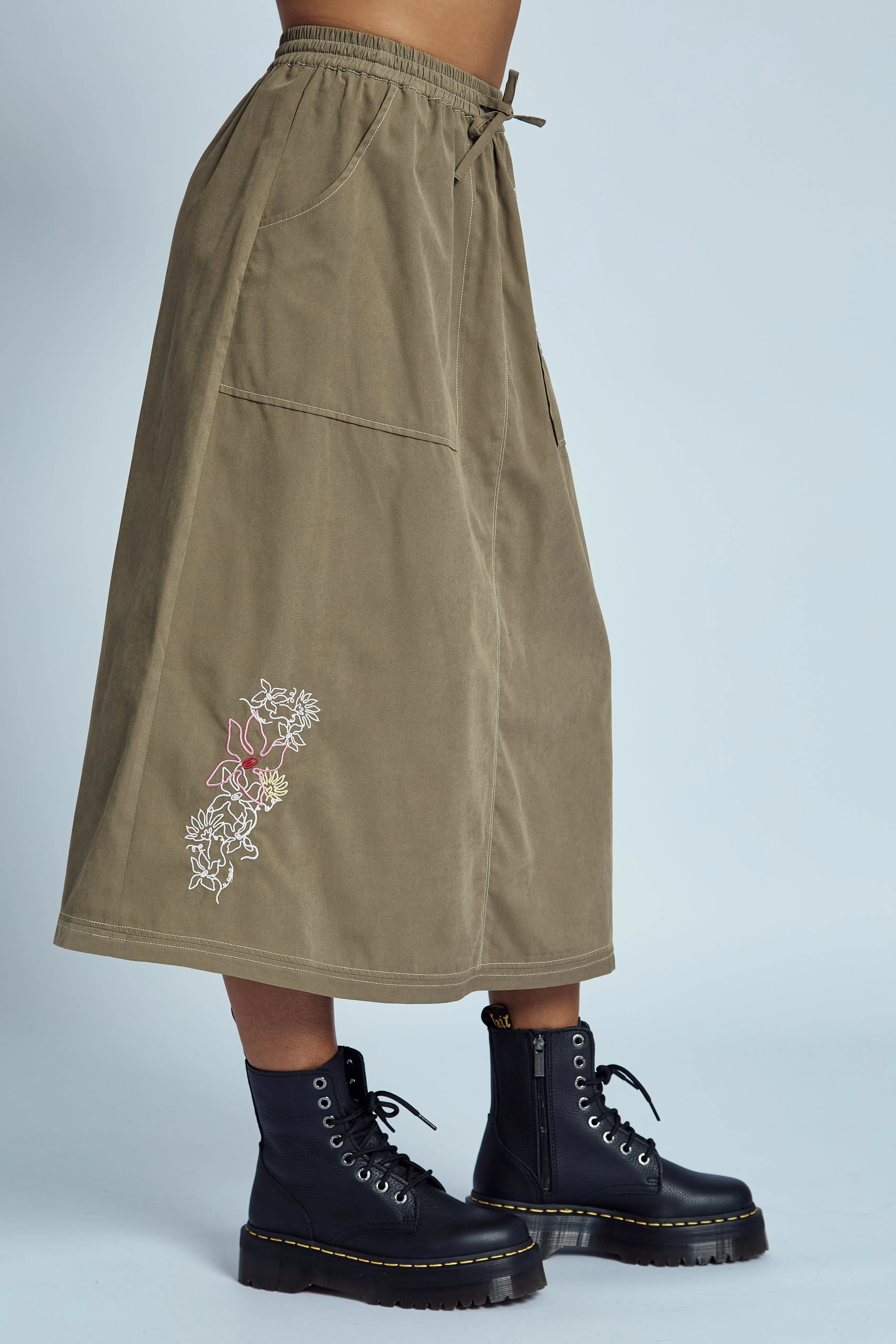 EVELYN EMBROIDERED MIDI SKIRT sold by NATIVE YOUTH product image thumbnail 3