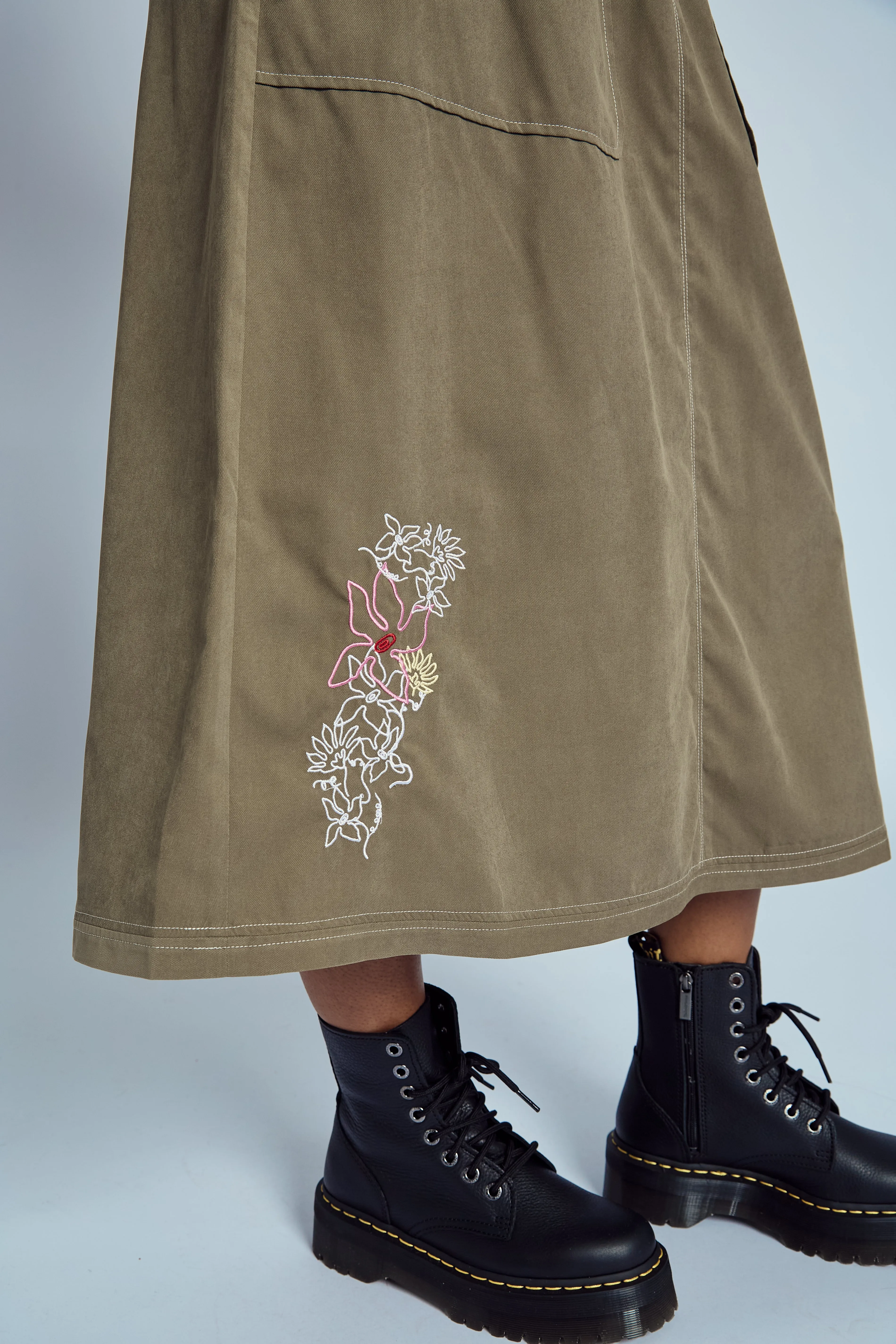EVELYN EMBROIDERED MIDI SKIRT sold by NATIVE YOUTH product image thumbnail 4