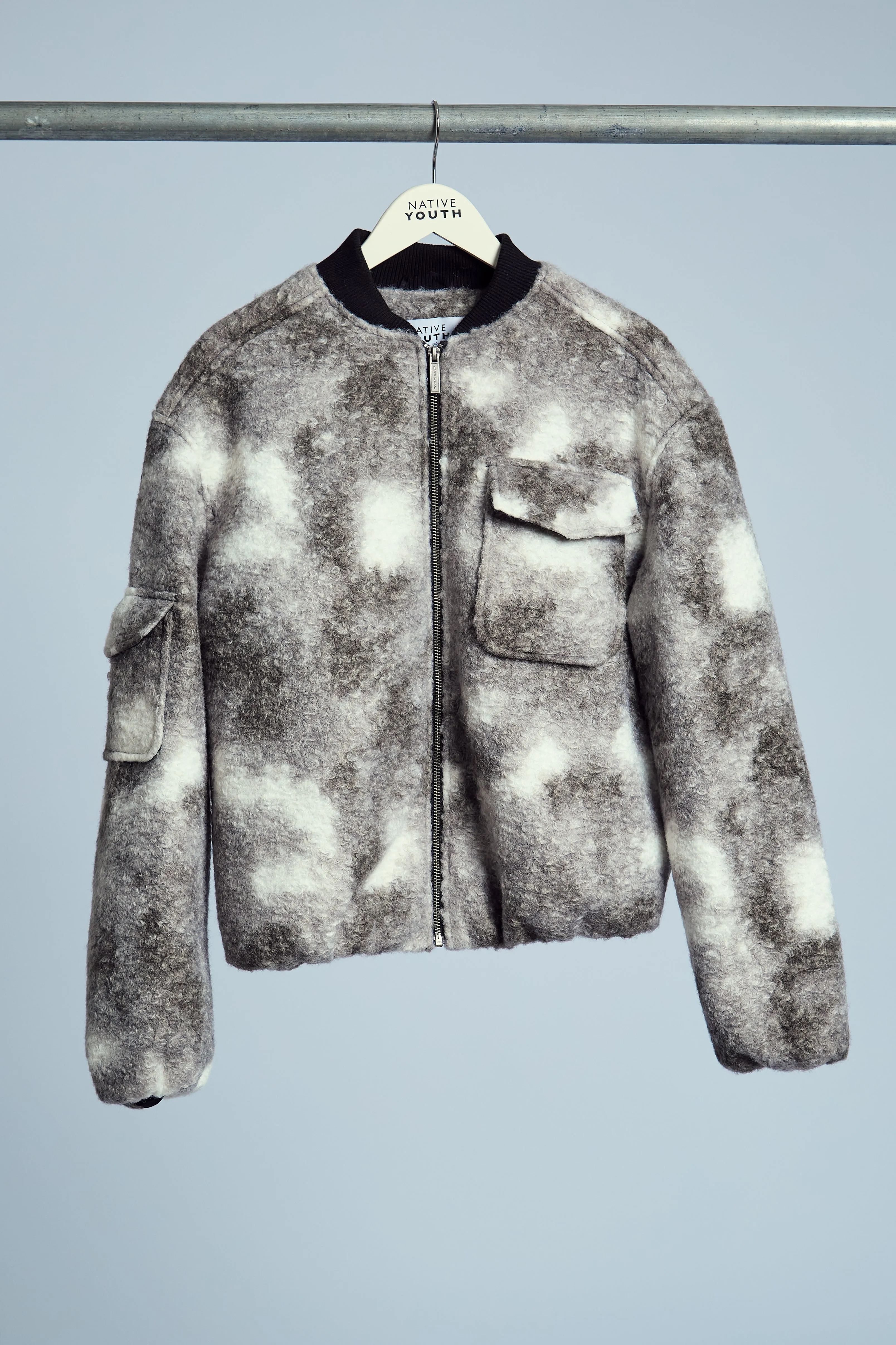 HARLEY BOUCLE MONOCHROME BOMBER JACKET sold by NATIVE YOUTH product image thumbnail 5