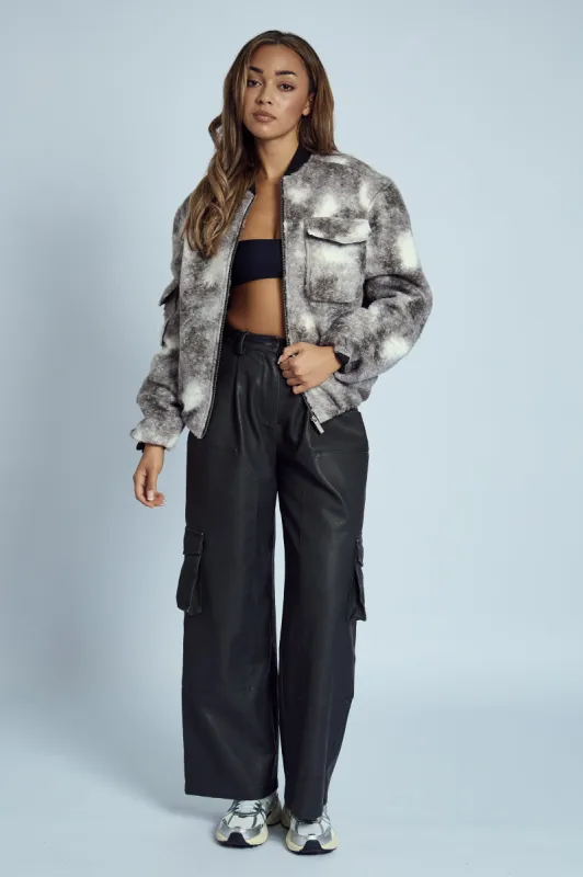 HARLEY BOUCLE MONOCHROME BOMBER JACKET sold by NATIVE YOUTH