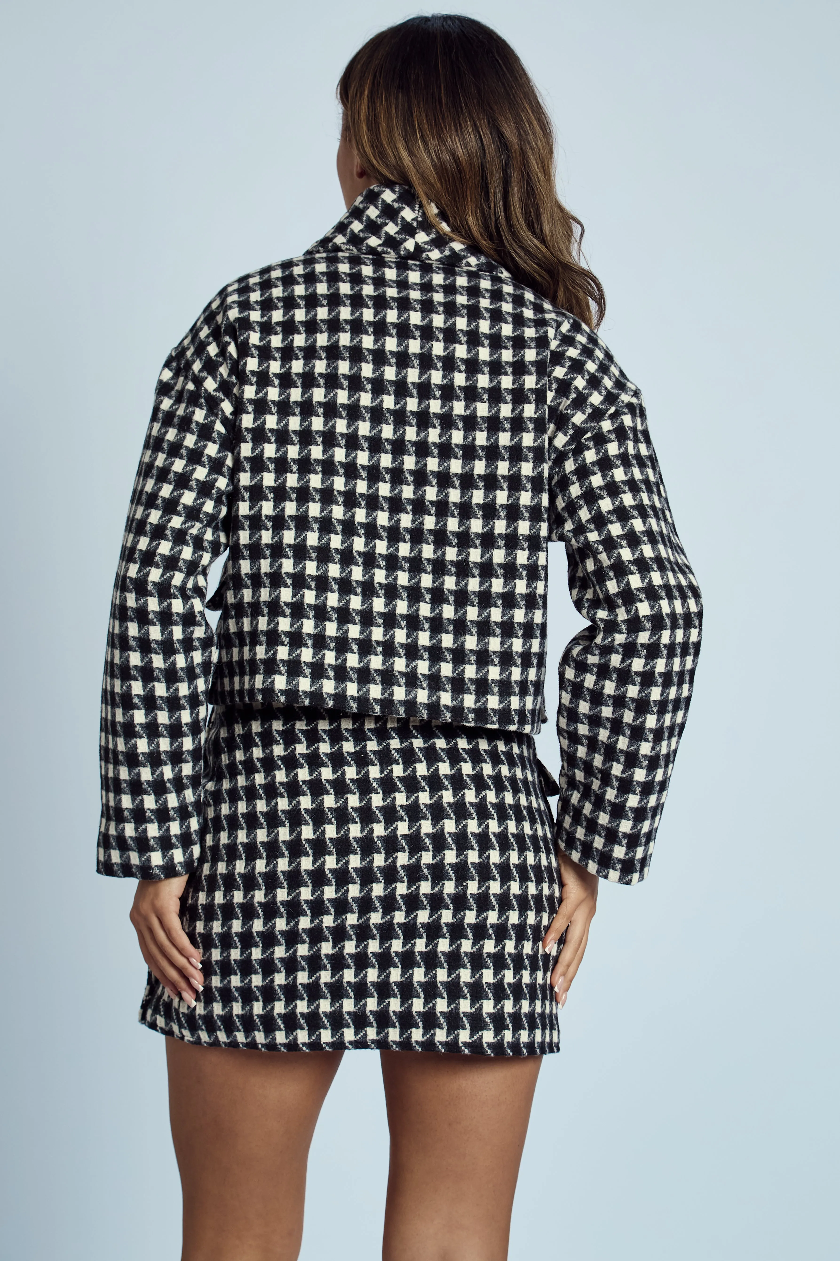 ADA JACQUARD CHECK CROPPED JACKET sold by NATIVE YOUTH product image thumbnail 4