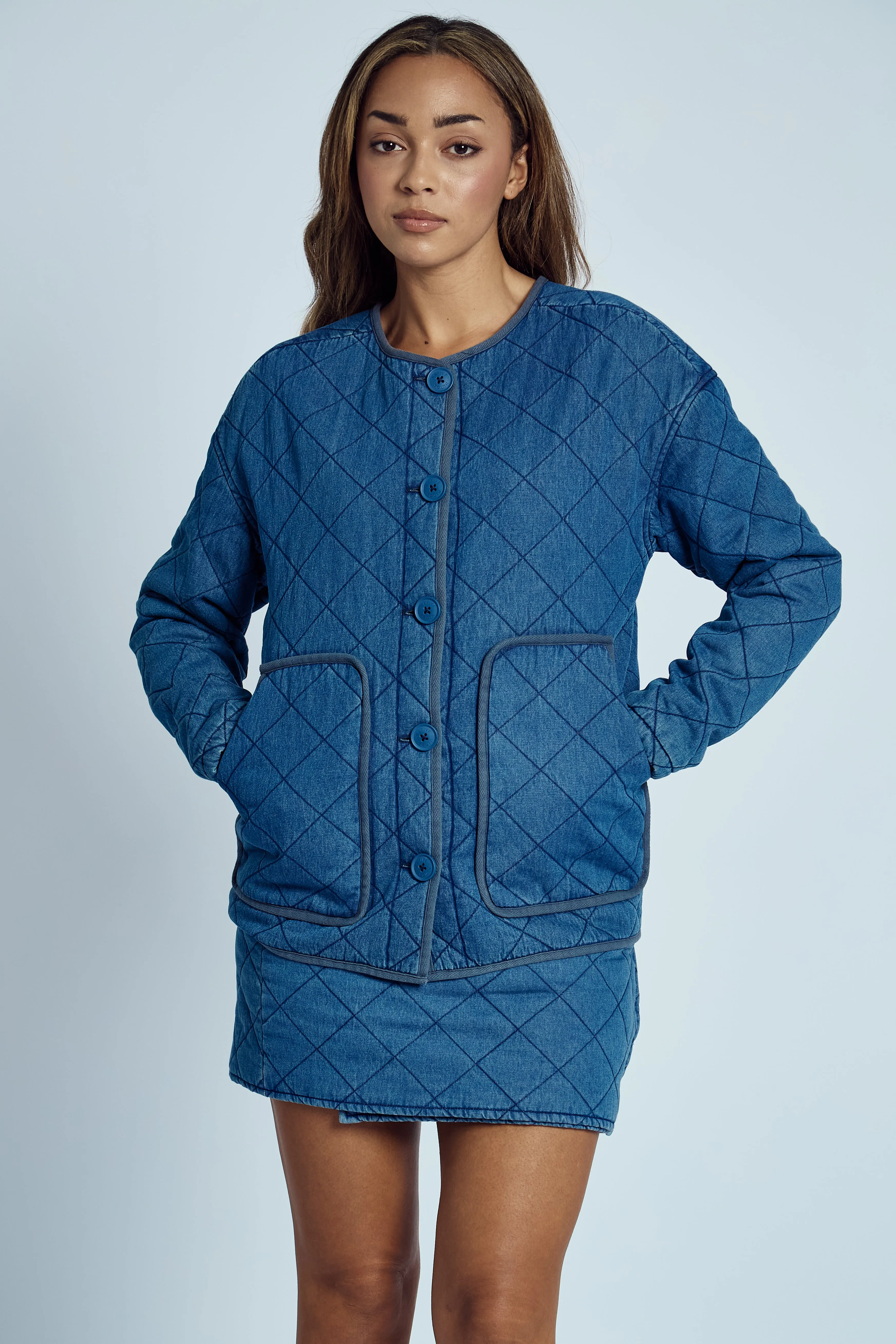 NADIA QUILTED WASHED JACKET sold by NATIVE YOUTH