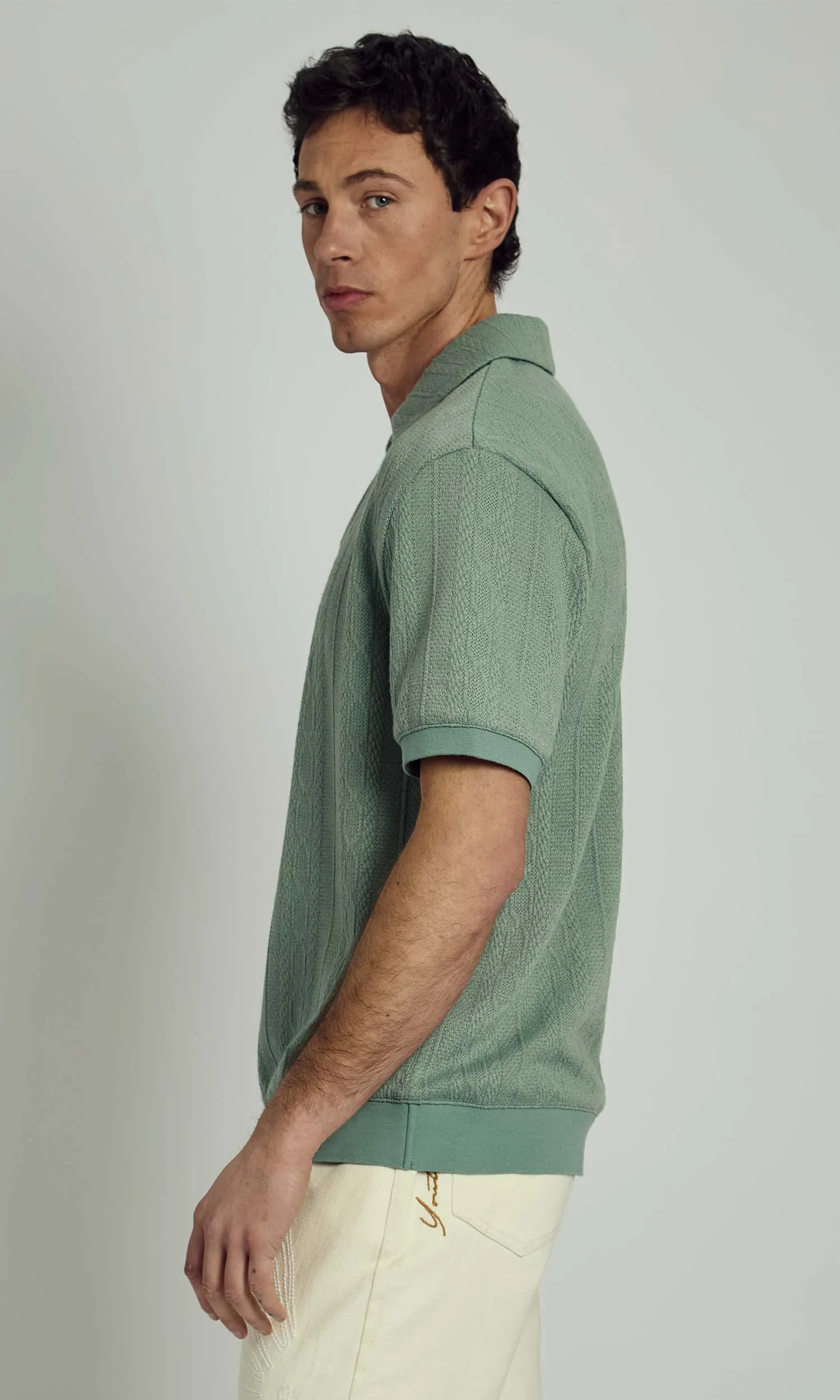 SANCHO KNITTED NOTCH NECK POLO sold by NATIVE YOUTH product image thumbnail 3