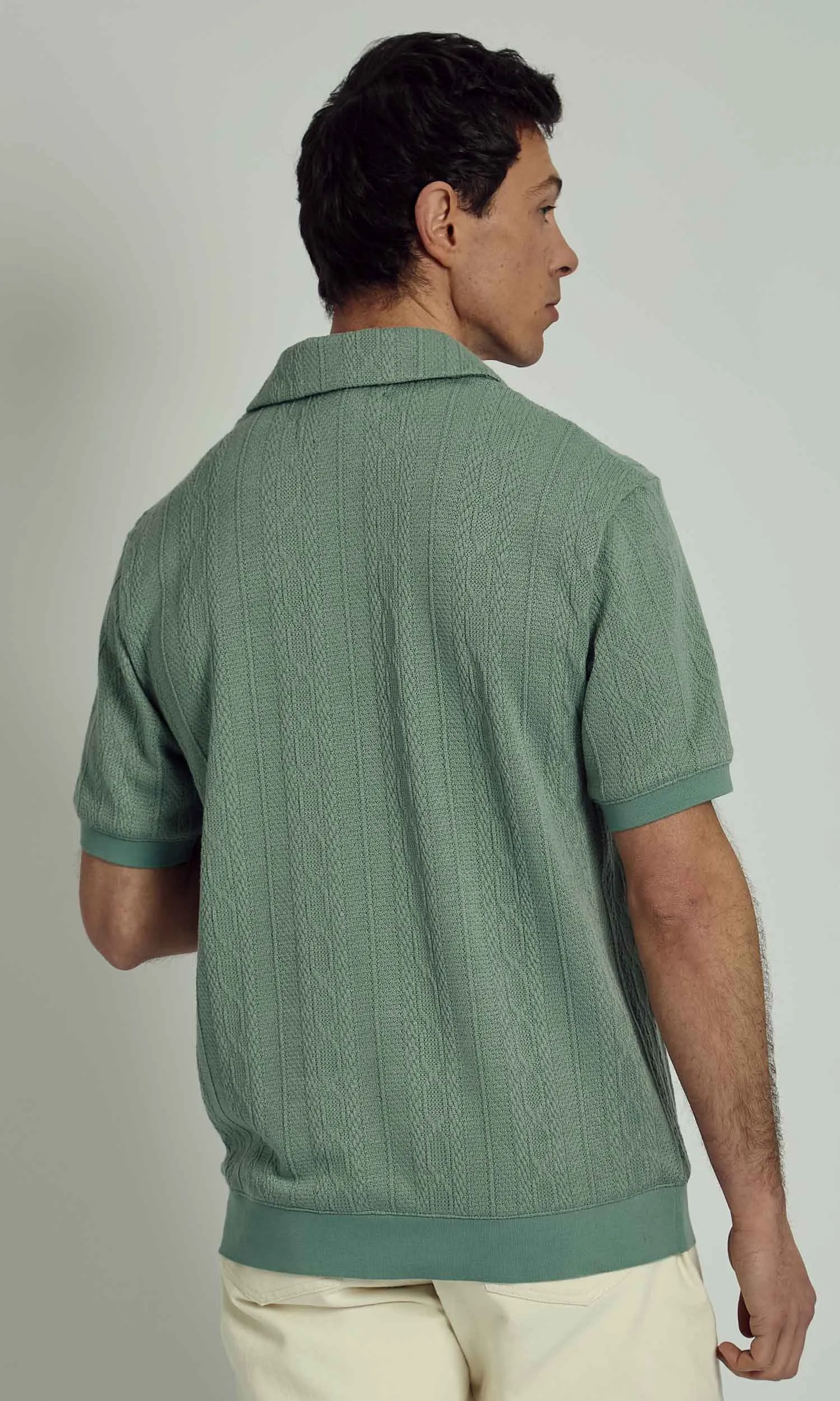 SANCHO KNITTED NOTCH NECK POLO sold by NATIVE YOUTH product image thumbnail 4