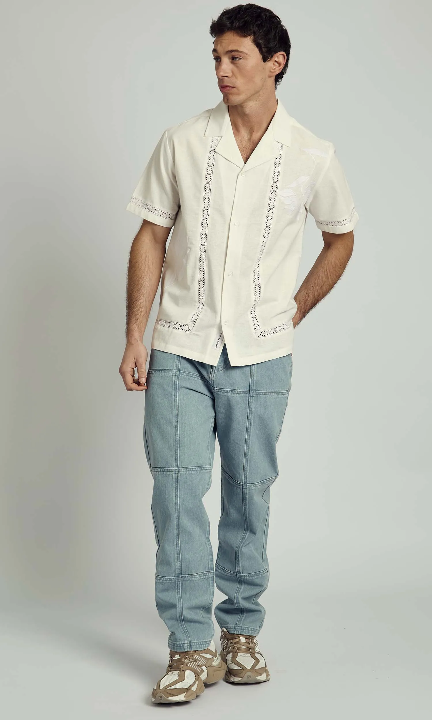 FELIX REVERE SHIRT WITH LACE TRIM AND EMBROIDERY DETAILING sold by NATIVE YOUTH product image thumbnail 3