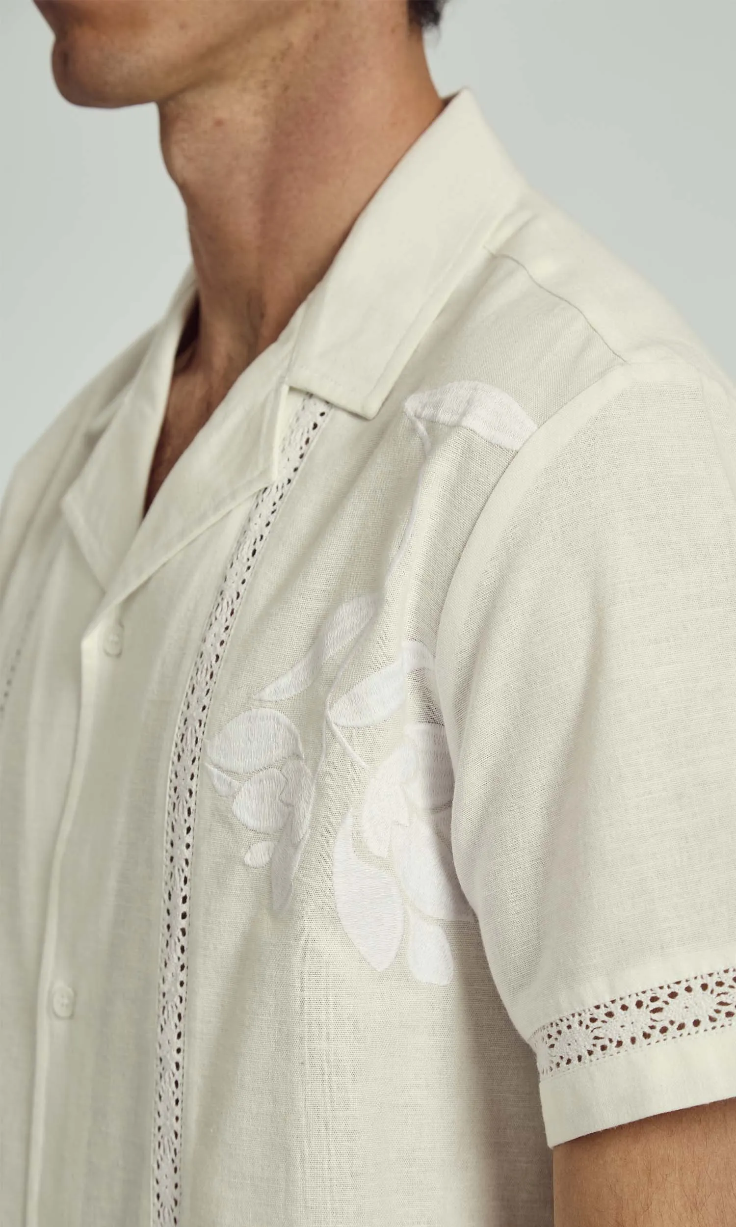 FELIX REVERE SHIRT WITH LACE TRIM AND EMBROIDERY DETAILING sold by NATIVE YOUTH product image thumbnail 2