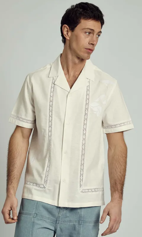 FELIX REVERE SHIRT WITH LACE TRIM AND EMBROIDERY DETAILING made by NATIVE YOUTH