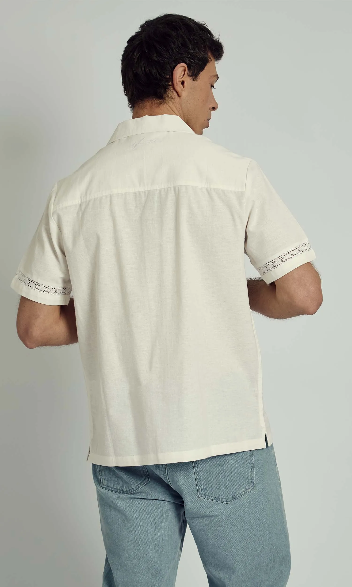 FELIX REVERE SHIRT WITH LACE TRIM AND EMBROIDERY DETAILING sold by NATIVE YOUTH product image thumbnail 5