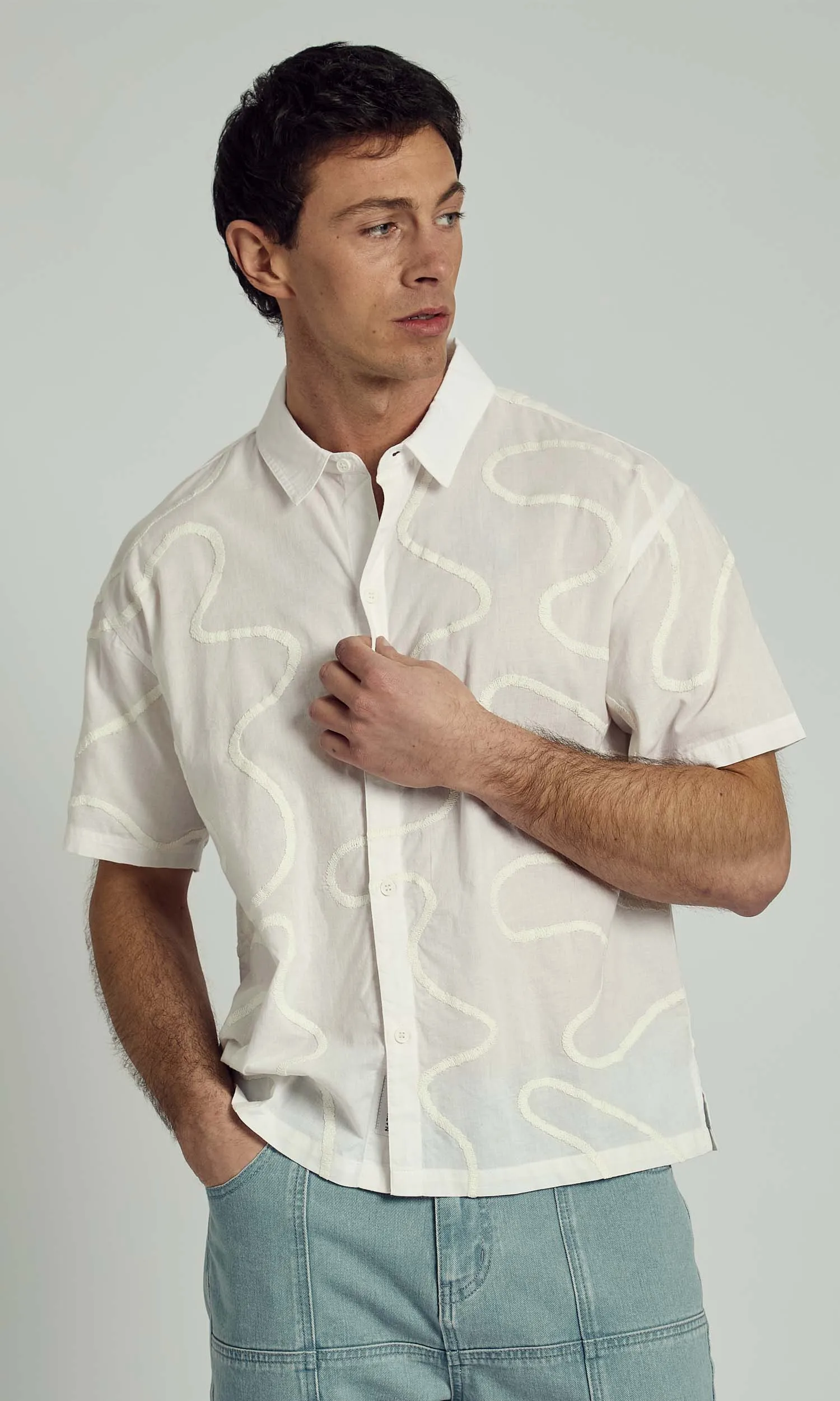 ELM ALL OVER EMBROIDERED SHIRT sold by NATIVE YOUTH