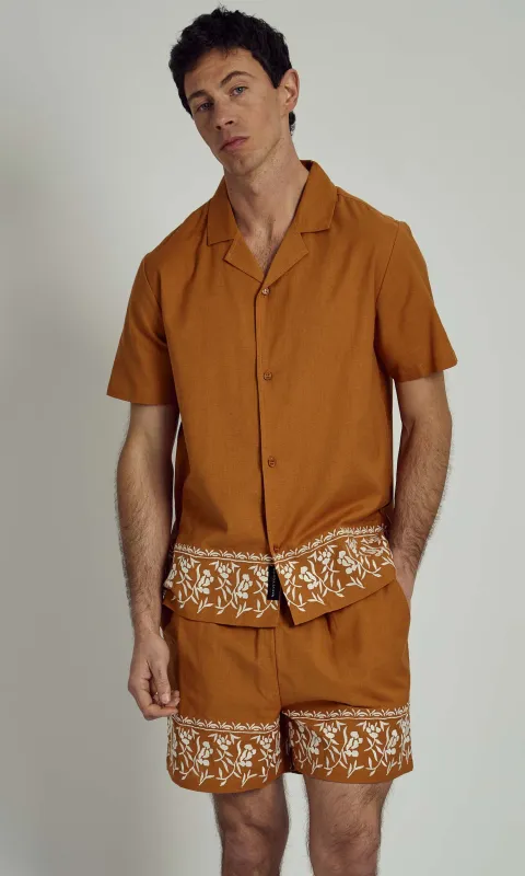 KENT REGULAR SHIRT WITH EMBROIDERY TRIM DETAIL made by NATIVE YOUTH