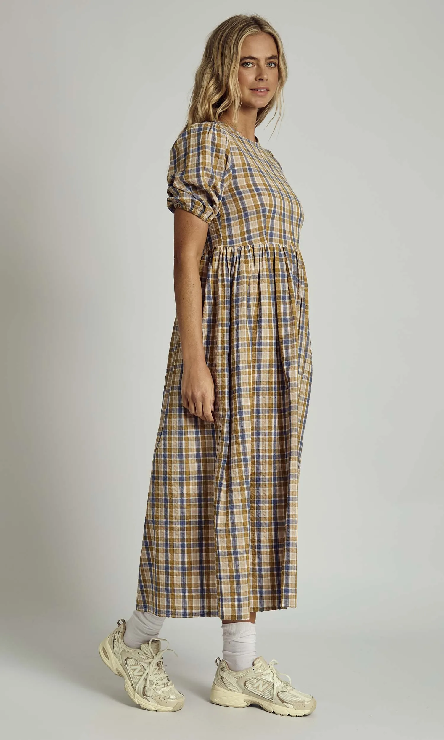 SEVYN TEXTURED CHECK MIDI DRESS sold by NATIVE YOUTH product image thumbnail 2