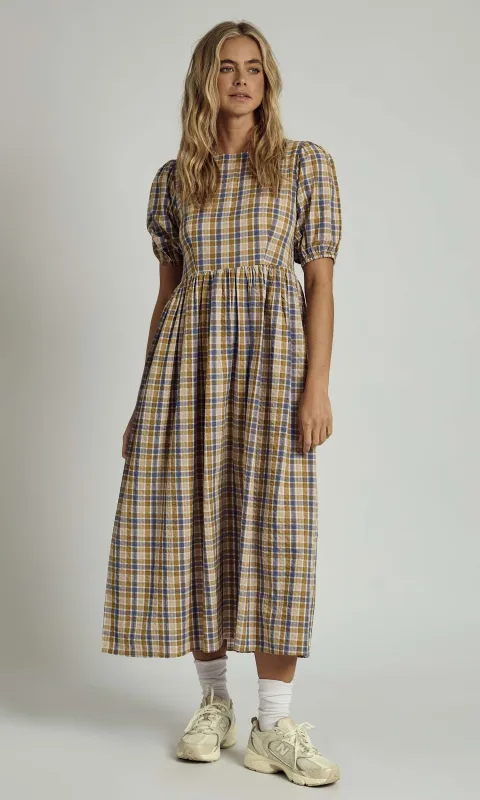 SEVYN TEXTURED CHECK MIDI DRESS sold by NATIVE YOUTH