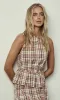LEONA RUFFLE CHECK MIDI DRESS IN MULTI sold by NATIVE YOUTH
