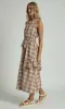 LEONA RUFFLE CHECK MIDI DRESS IN MULTI sold by NATIVE YOUTH