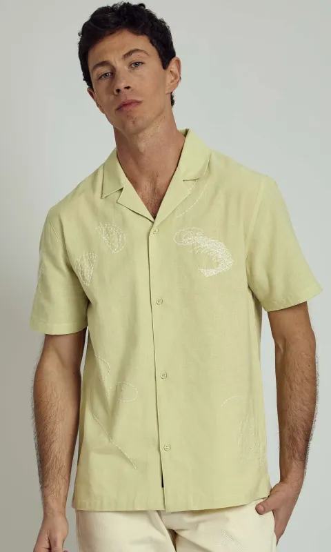 RHODES REVERE SHIRT WITH EMBROIDERY DETAILS sold by NATIVE YOUTH