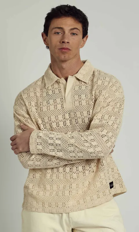 DENNIS CROCHET RUGBY POLO sold by NATIVE YOUTH