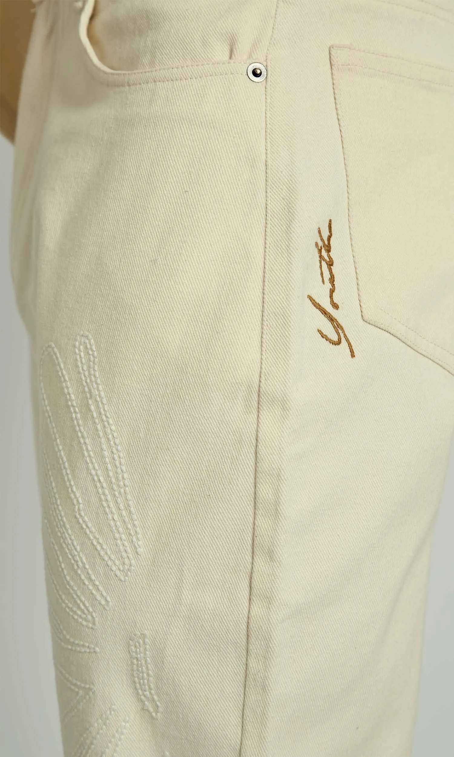 HERBERS EMBROIDERY DENIM TROUSER sold by NATIVE YOUTH product image thumbnail 5