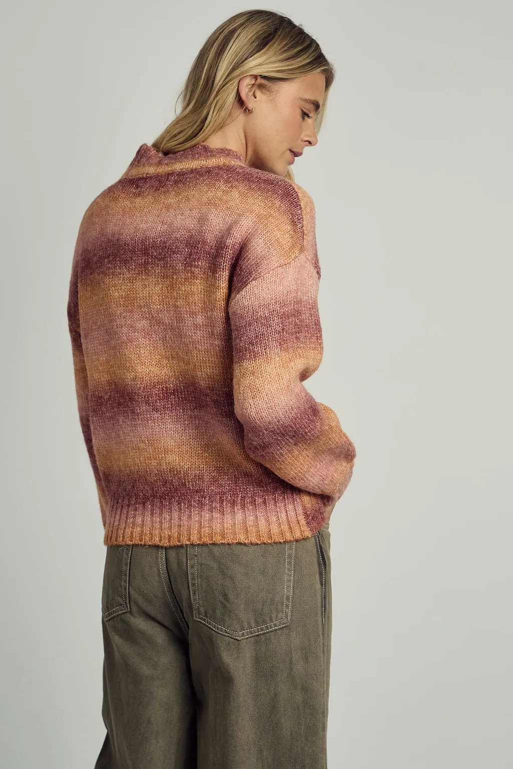 IVY STRIPED OMBRE SOFT FLUFF KNITTED JUMPER sold by NATIVE YOUTH product image thumbnail 5