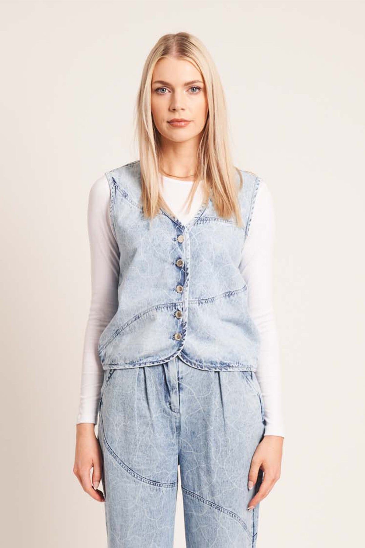 PHOEBE DENIM GILET sold by NATIVE YOUTH product image thumbnail 2