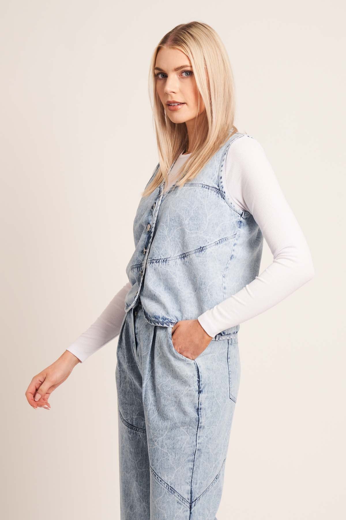 PHOEBE DENIM GILET sold by NATIVE YOUTH product image thumbnail 3