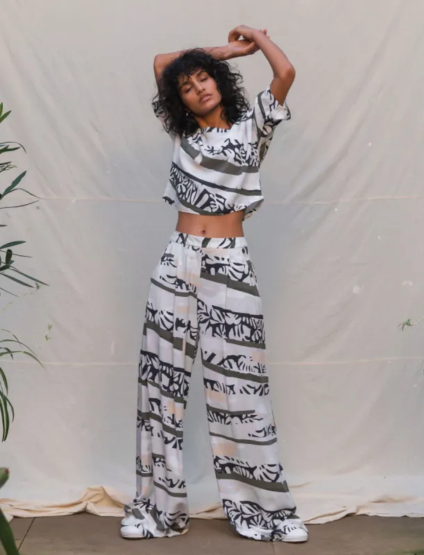 TROPI CAMO WIDE LEG PANT sold by NATIVE YOUTH