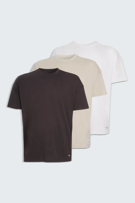 OVERSIZED T-SHIRT MULTIPACK  - BLACK, WHITE, LIGHT GREY sold by NATIVE YOUTH