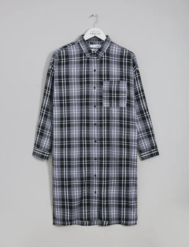 Longline Dipped Hem Shirt Dress sold by NATIVE YOUTH