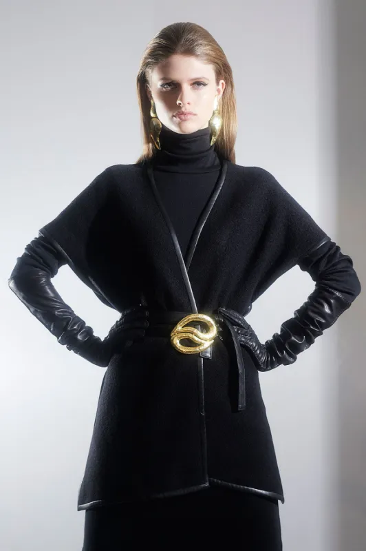 Boiled Wool Poncho Wrap sold by Natori