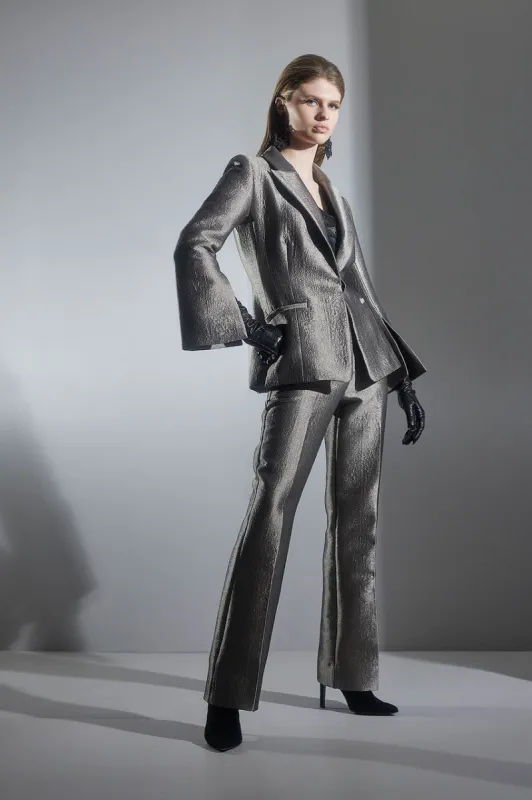 Metallic Jacquard Zip Front Trousers sold by Natori