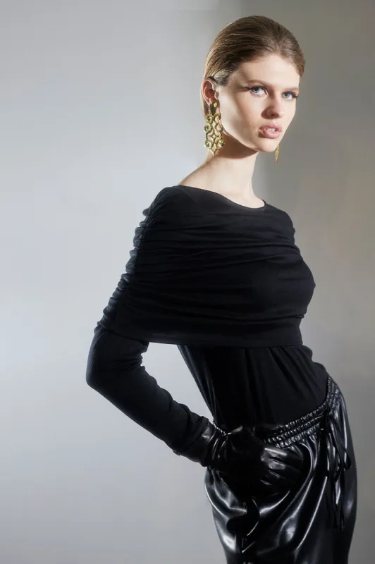 Layering Jersey Rouched Sleeve Top sold by Natori