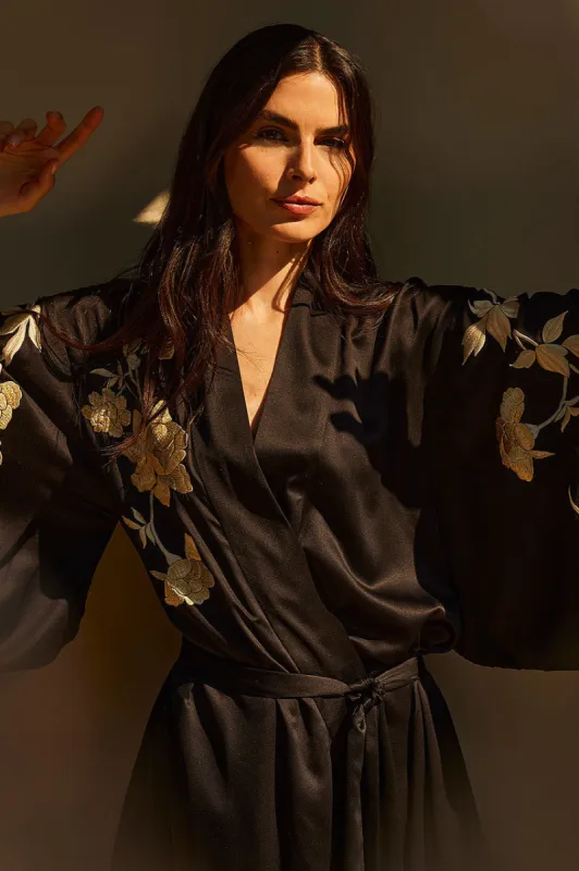 Peony Blossom Embroidery Robe sold by Natori