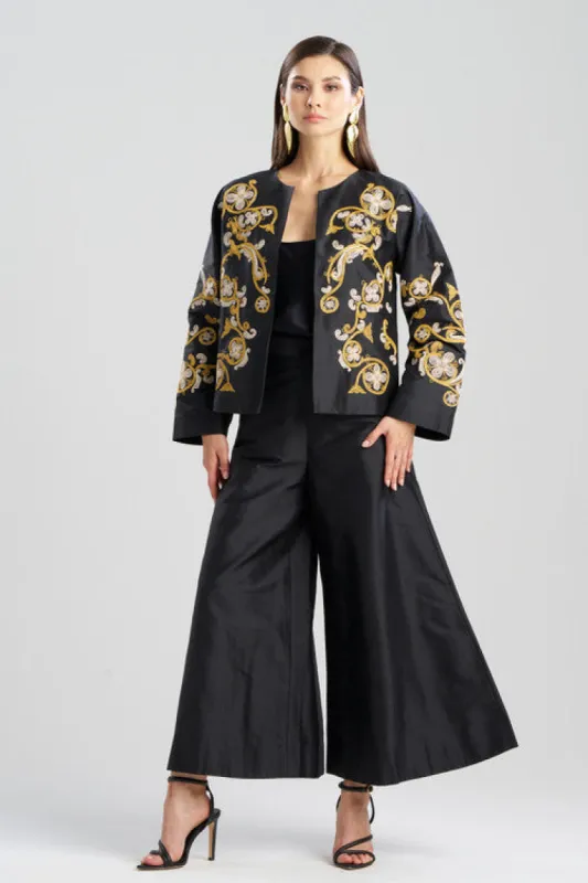 Silk Dupioni Embroidered Crop Jacket sold by Natori