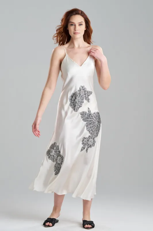 Couture Miyoshi Embroidered Silk Gown sold by Natori