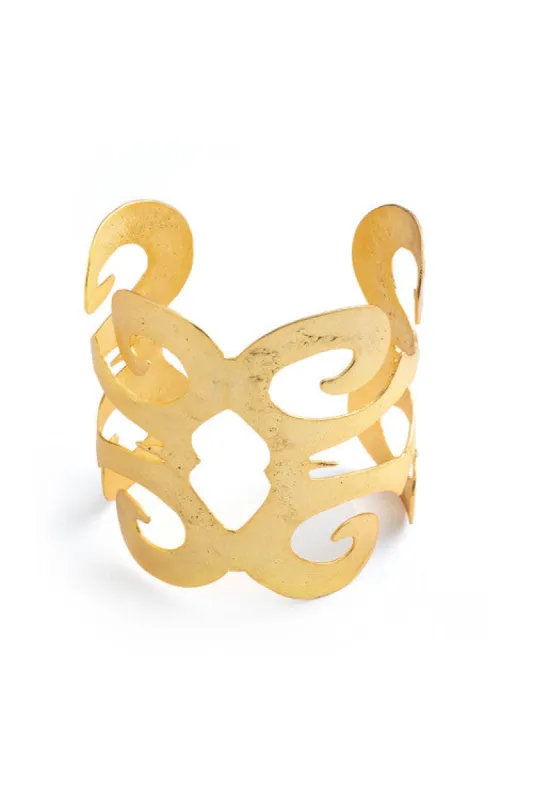 Gold Plated Brass Cut Out Bangle sold by Natori