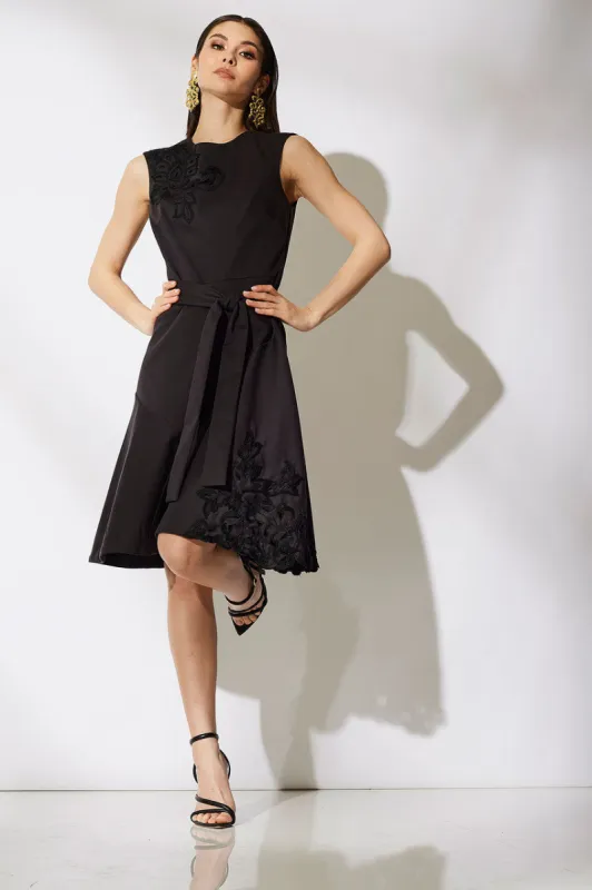 Cotton Chino Fit & Flare Embroidered Dress sold by Natori