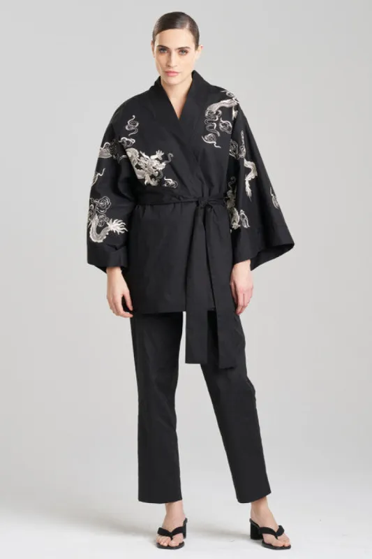 Dragon Techno Poplin Embroidered Unisex Kimono sold by Natori
