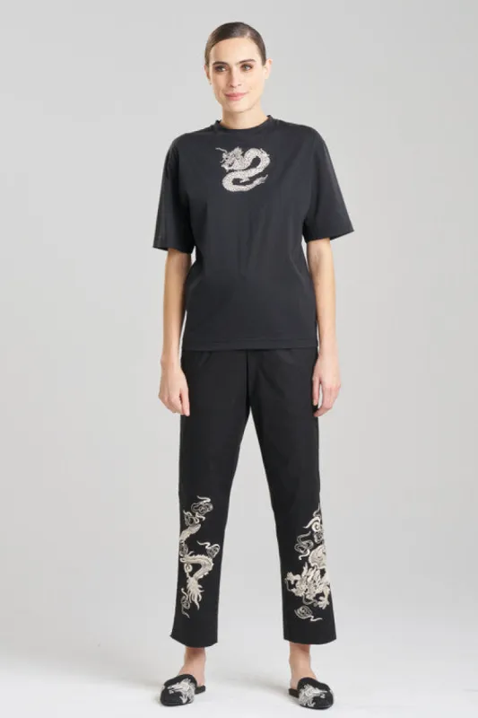 Dragon Cotton Jersey Embroidered Unisex T-Shirt sold by Natori