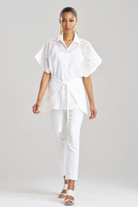 Round Eyelet Kimono Wrap Shirt sold by Natori