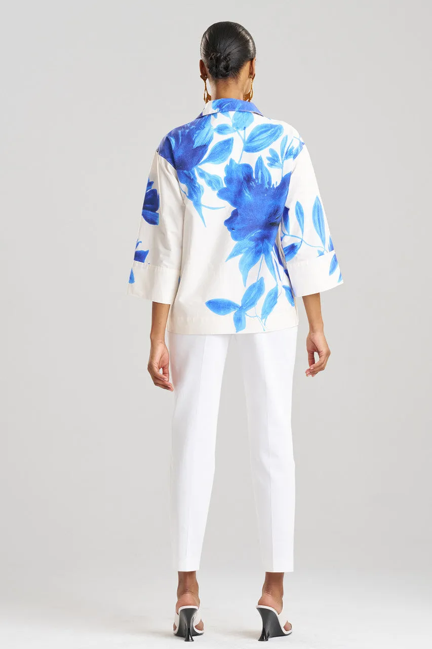 Andora Printed Cotton Poplin Kimono Wrap Shirt sold by Natori product image thumbnail 4