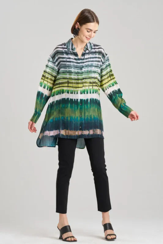 Lana Printed Obi Silk Oversized Shirt sold by Natori