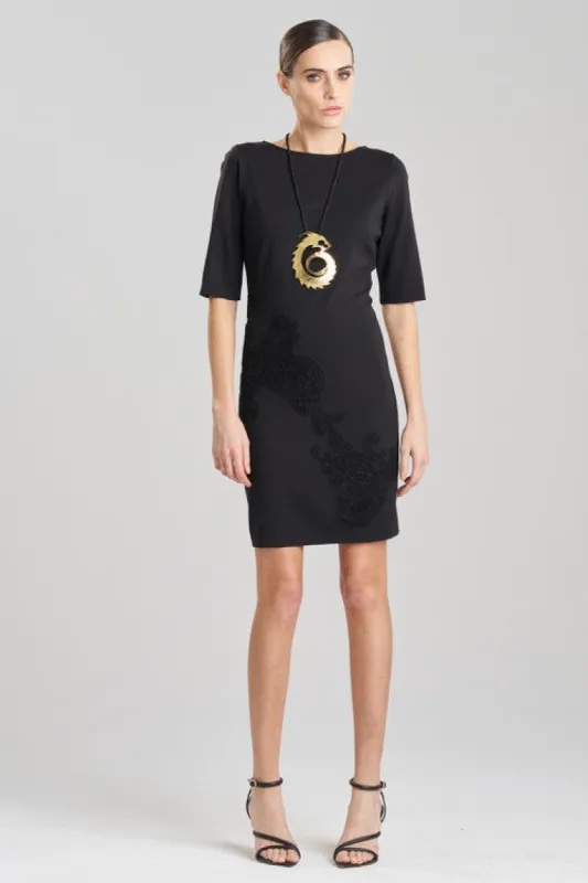 Light Weight Ponte Embroidered Sheath Dress sold by Natori