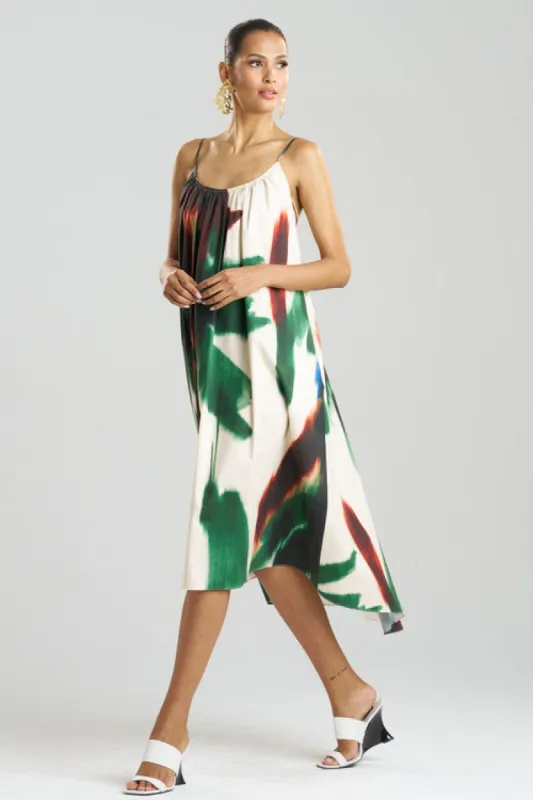 Amalfi Printed Cotton Poplin Open Back Dress sold by Natori