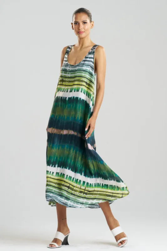 Lana Printed Obi Silk Trapeze Tank Dress sold by Natori