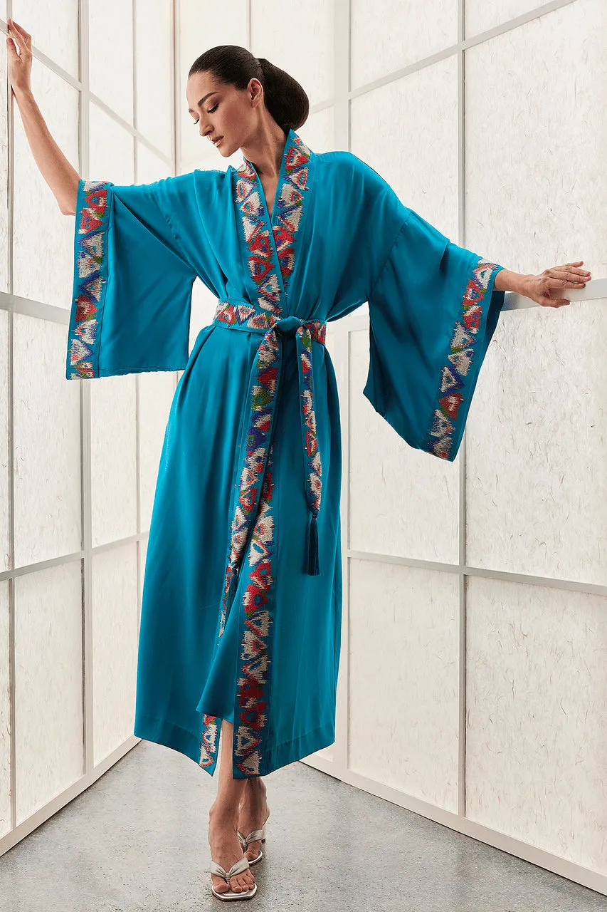 Couture Toulouse Embroidered Drop Sleeve Silk Robe sold by Natori product image thumbnail 2
