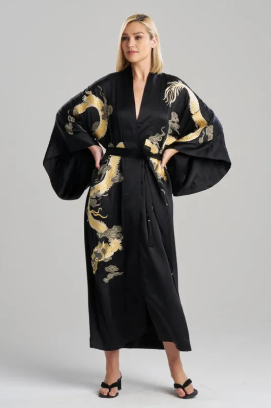 Couture Lucky Dragon Embroidered Silk Robe sold by Natori