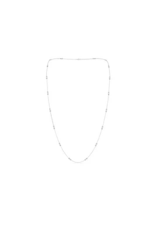 Orient Express Lab-Grown 14K Gold Baguette & Diamond Station Chain Necklace made by Natori